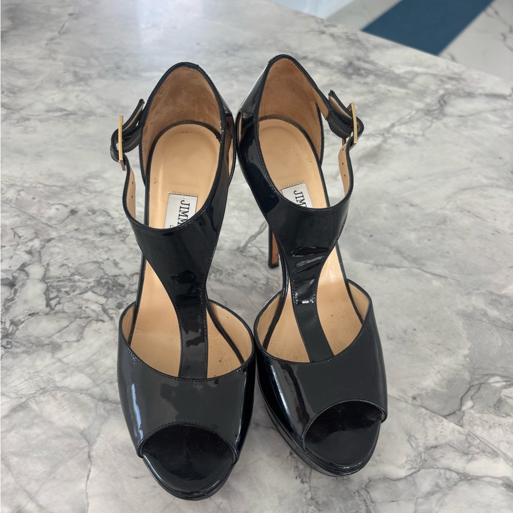Jimmy Choo | Black Patent Leather Women's Size 7.5 Heels